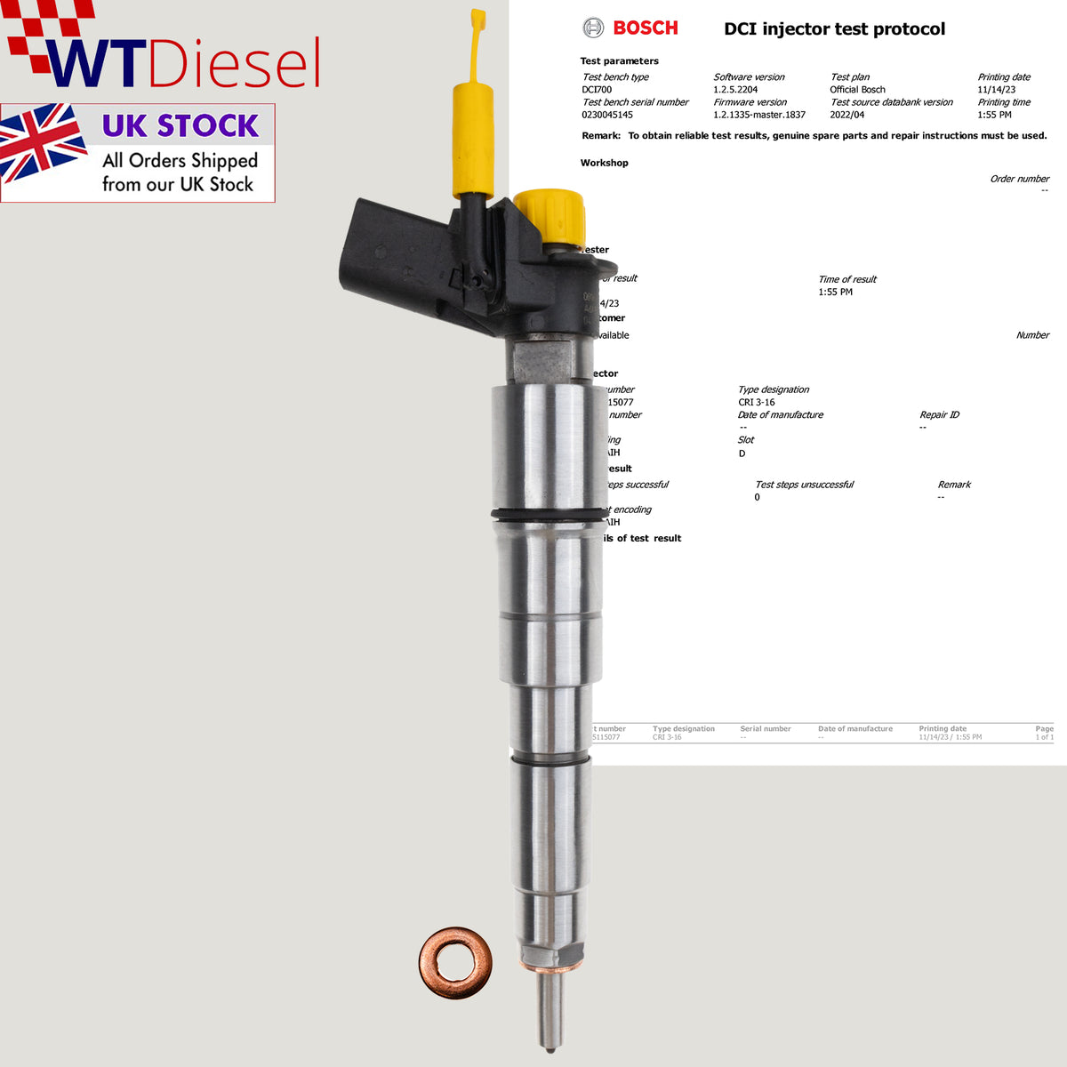 BMW X3, X5 and X6 3.0 diesel common rail fuel injector Bosch 0445115050 0445115077