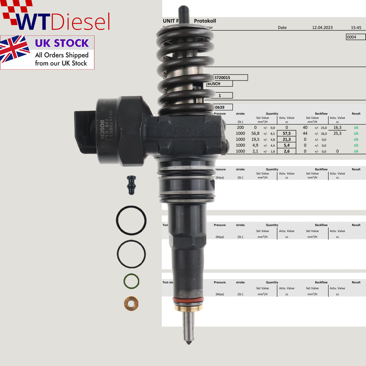 Bosch 0414720015 diesel injector for Seat Cordoba and Ibiza III 1.9 TDI 038130073AJ