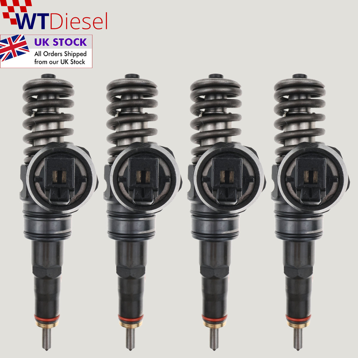 Set of 4 Bosch 0414720039 038130073AL diesel fuel injectors for Volkswagen Bora, Golf and Passat B5 1.9 TDI