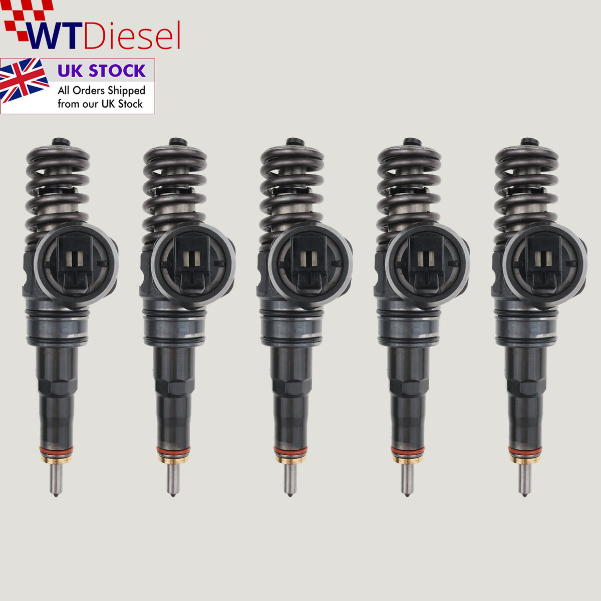 Set of 5 Bosch 0414720220 diesel injectors for Volkswagen Touareg 5.0 TDI 07Z130073H