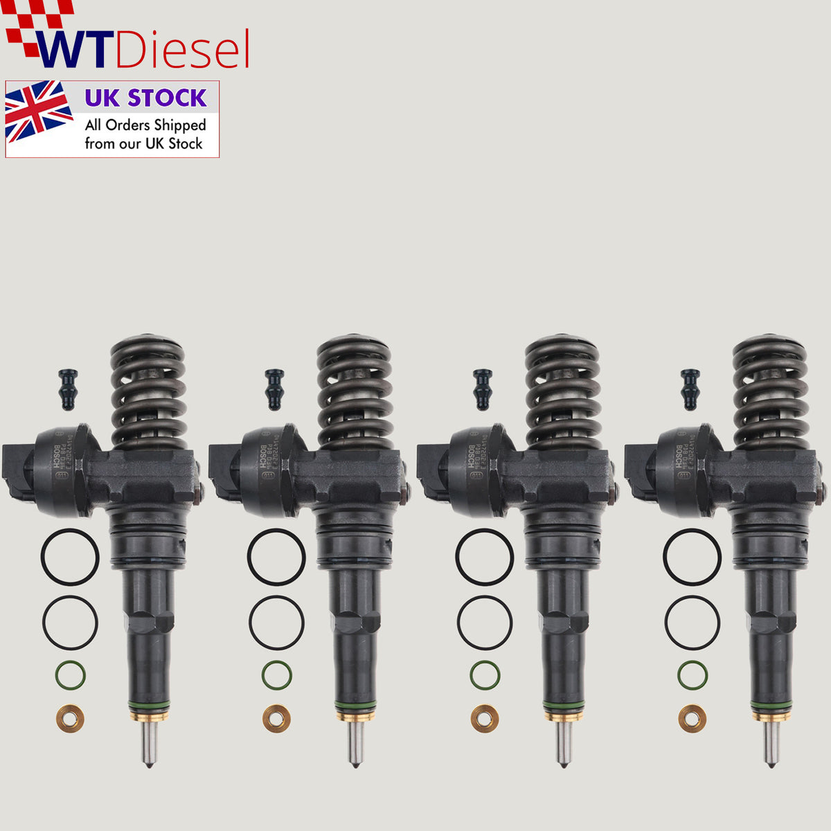 Set of 4 Bosch 0414720223 diesel injectors for Audi A6 1.9 TDI 038130073BF