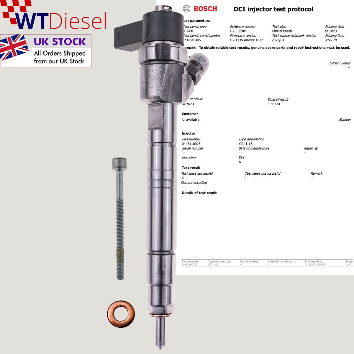 Bosch 0445110025 diesel injector for Mercedes E-Class and Sprinter 2.2 CDI 2.7 CDI