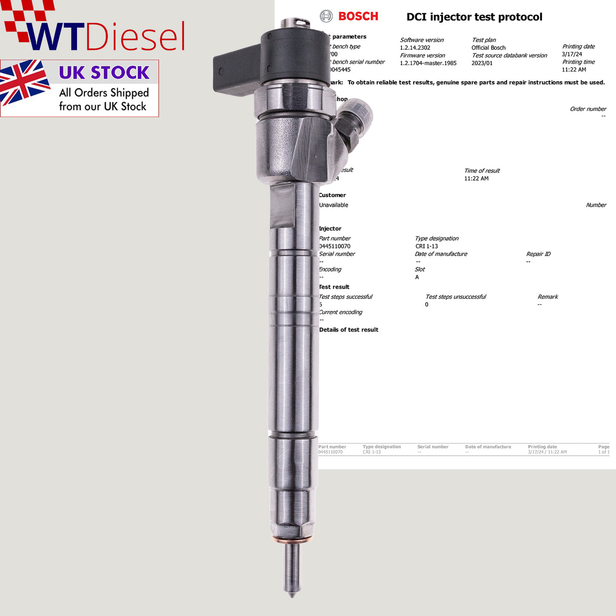 Bosch 0445110070 A6110700887 diesel injector for Mercedes Vito 108 110 112 and Sprinter 2.2 CDI