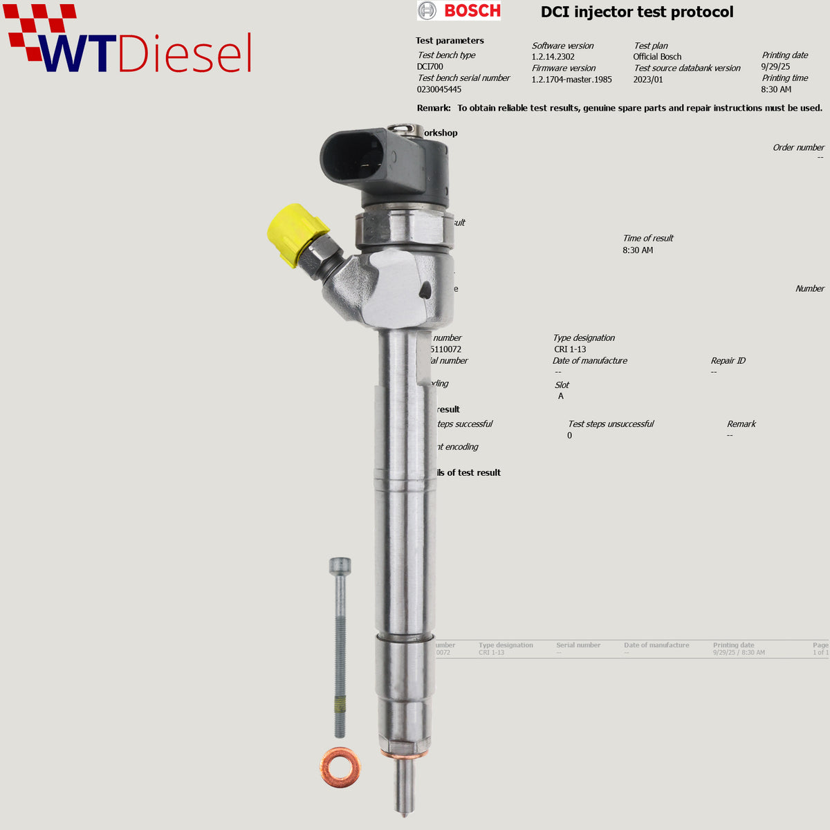 Bosch 0445110072 diesel fuel injector for Mercedes-Benz E-Class 270 CDI