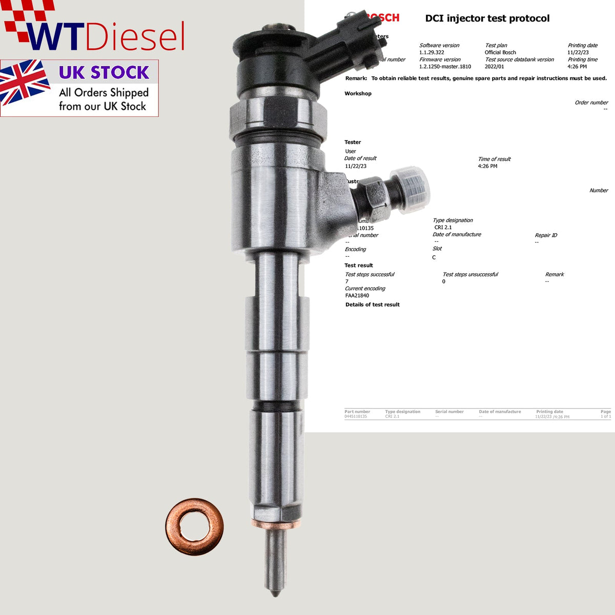 Bosch 0445110135 diesel injectors for Citroen Peugeot and Ford 1.4 HDi