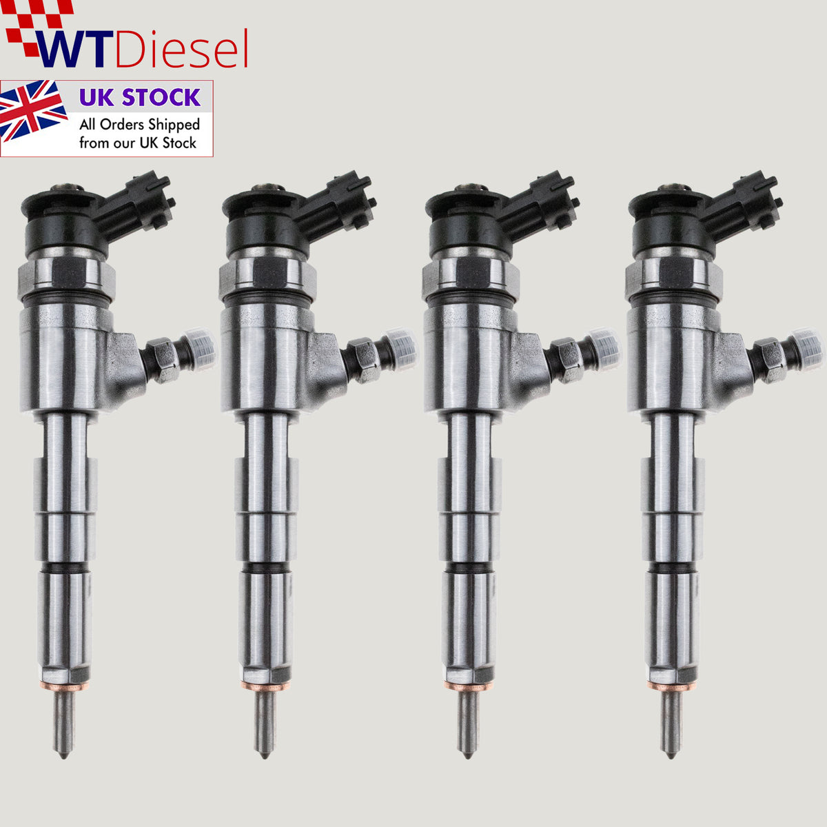 Set of 4 Bosch 0445110135 diesel injectors for Peugeot 206 and 307 1.4 HDi
