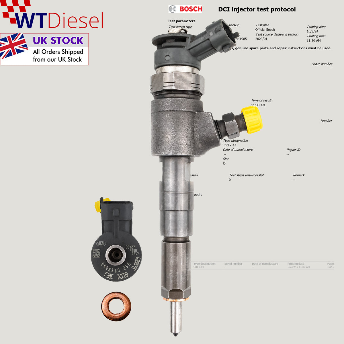 Bosch 0445110252 diesel injector for Citroen C3 1.4 HDi 0986435143