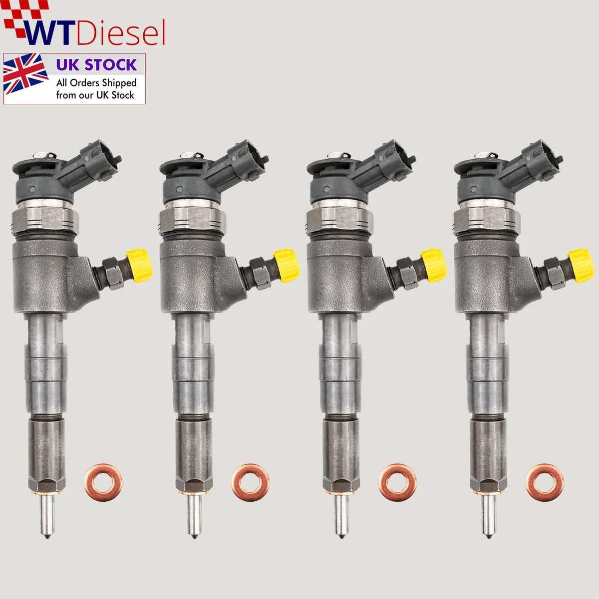 Set of 4 Bosch 0445110252 diesel injectors for Citroen Nemo and Peugeot Bipper 1.4 HDi