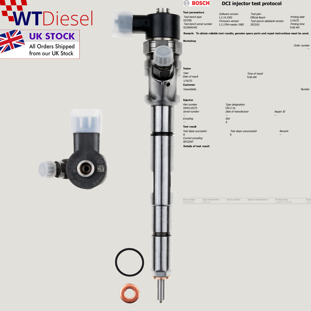 Bosch 0445110275 33800-4A500 diesel injector for Hyundai and Kia 2.5 CRDi