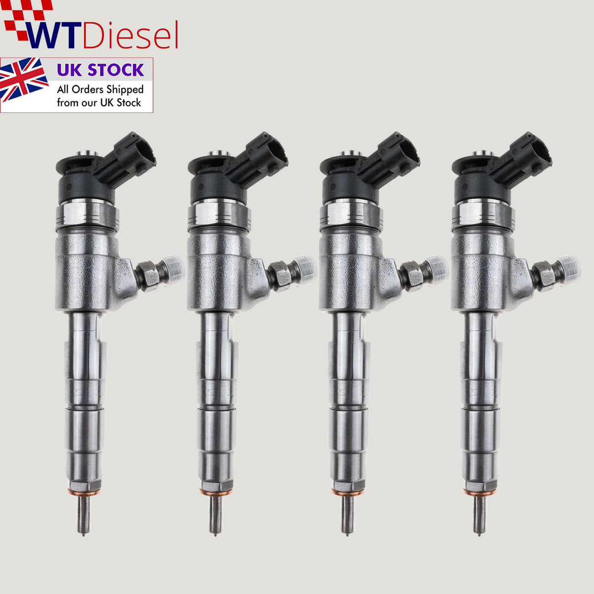 Set of 4 Bosch 0445110739 0445110340 common rail diesel injectors for Peugeot 207, 208 and 308 1.6 HDi
