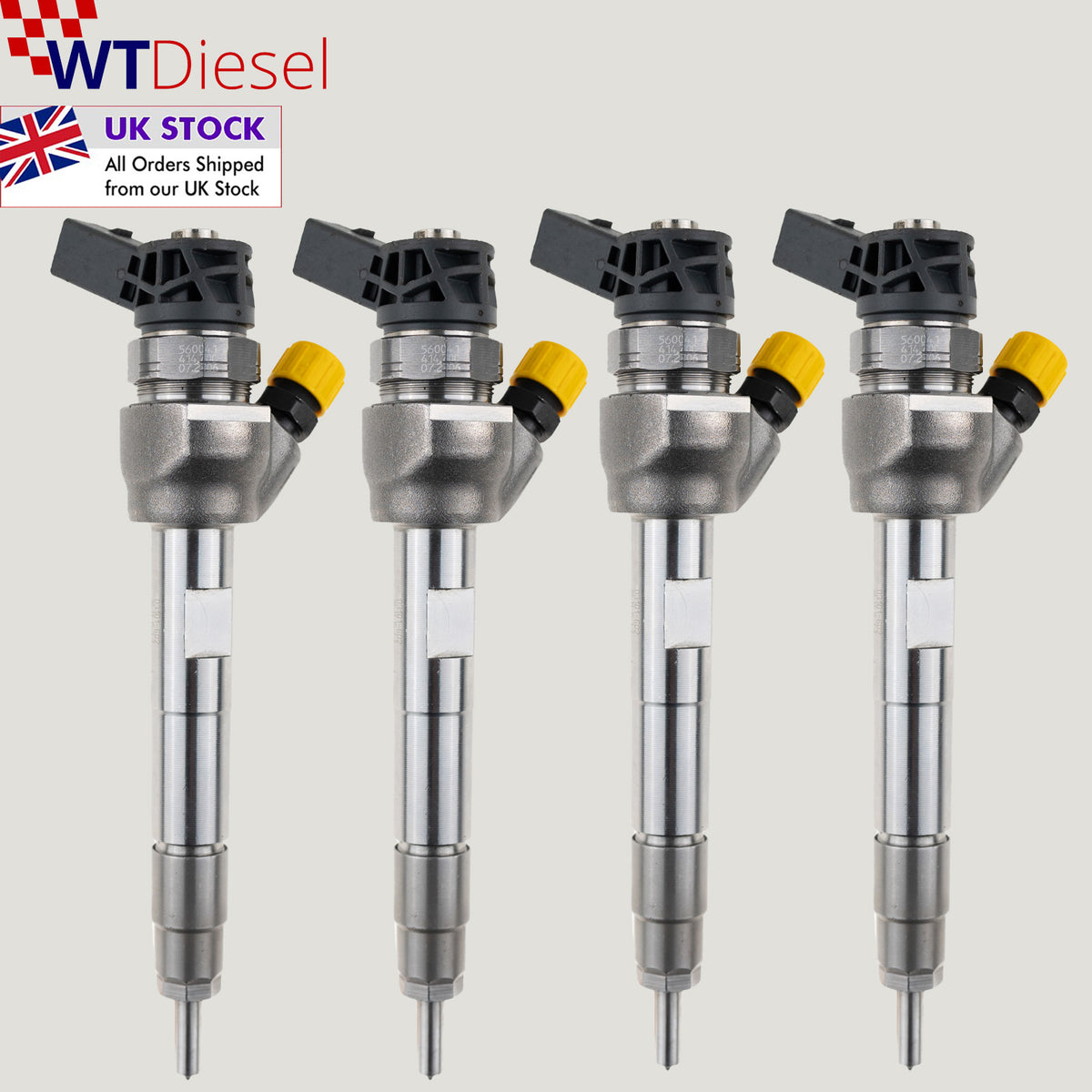 Set of 4 Bosch 0445110613 diesel injectors for BMW 3 Series 318d 13538514156