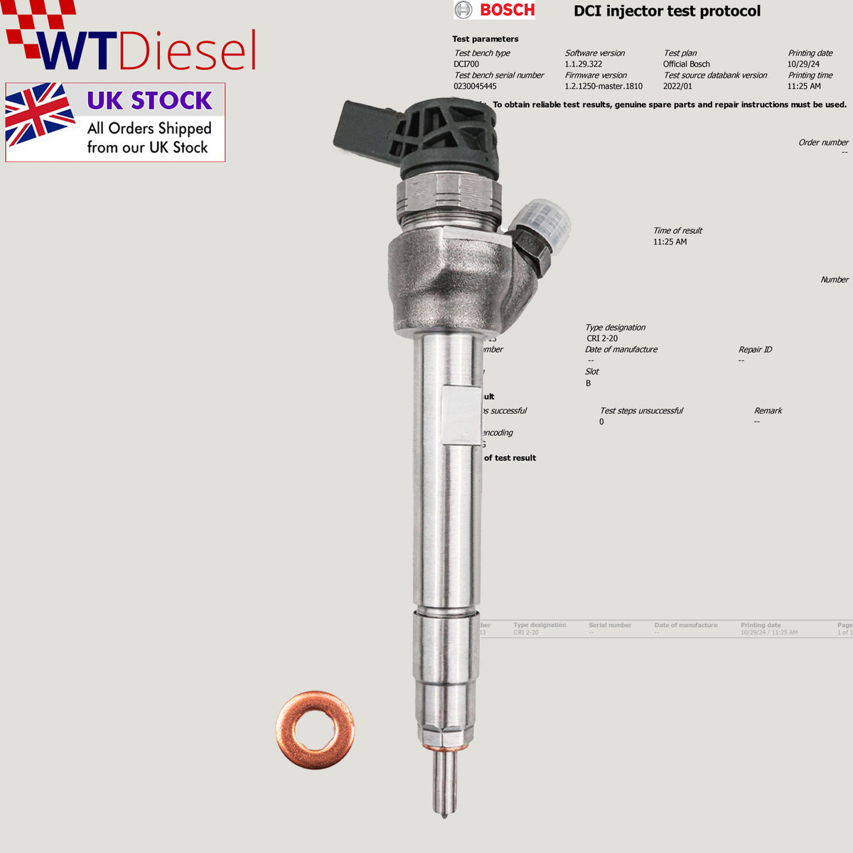 Bosch 0445110713 diesel injector for Opel Ascada 2.0 CDTI 55488616