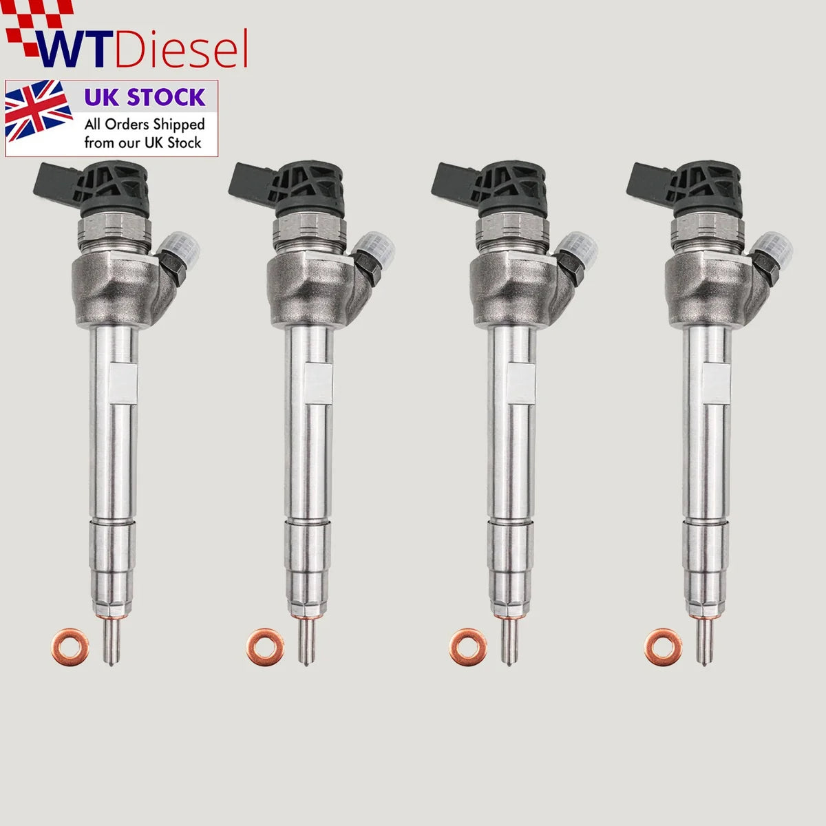 Set of 4 Bosch 0445110713 diesel injectors for Opel Insignia Zafira and Antara 2.0 CDTI 55488616