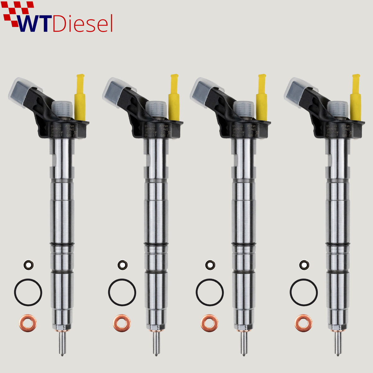 Set of 4 Bosch 0445117020 diesel fuel injectors for Audi Q7 4.2 TDI 0986435412