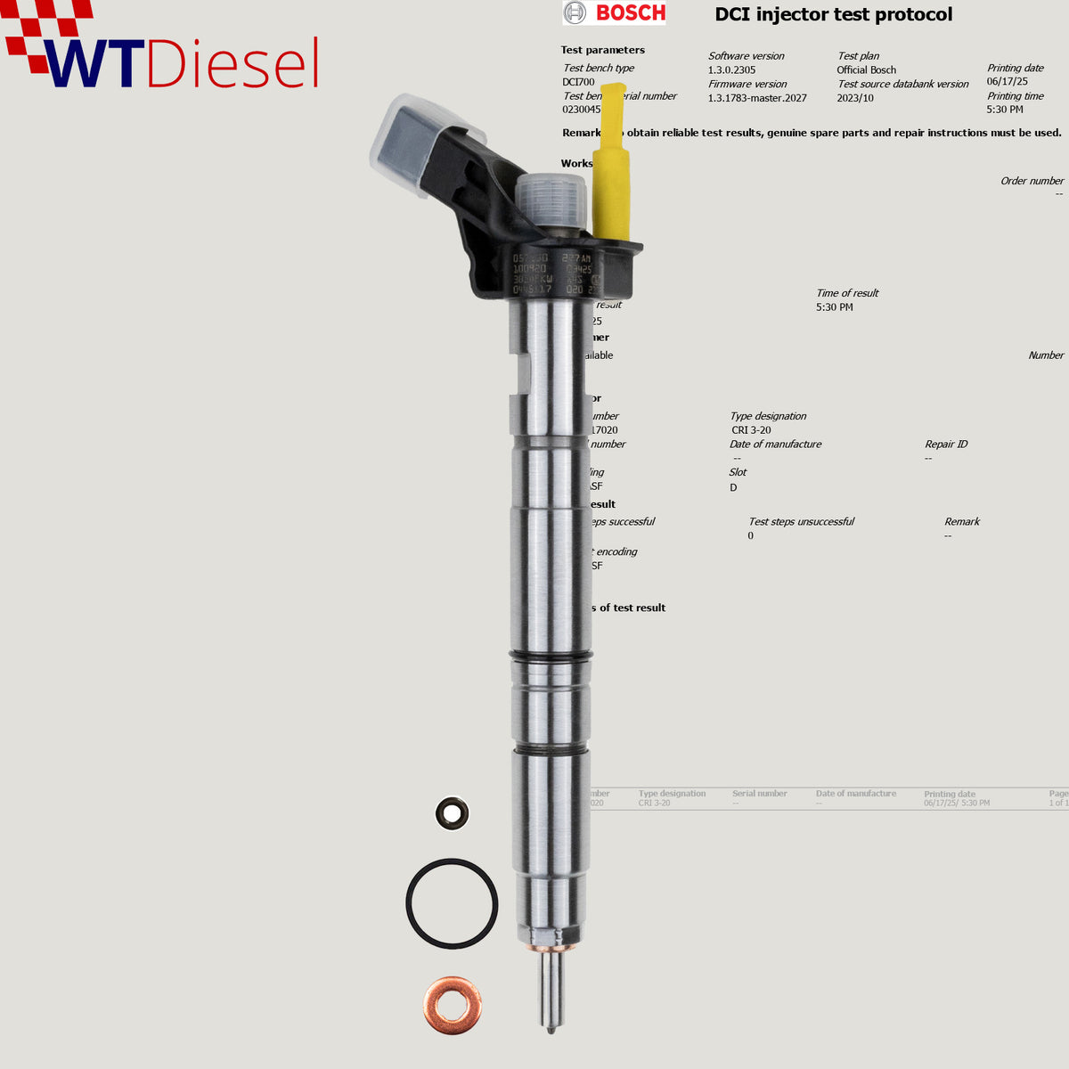 Bosch 0445117020 diesel injector for Porsche Cayenne 4.2 TDI 0986435412