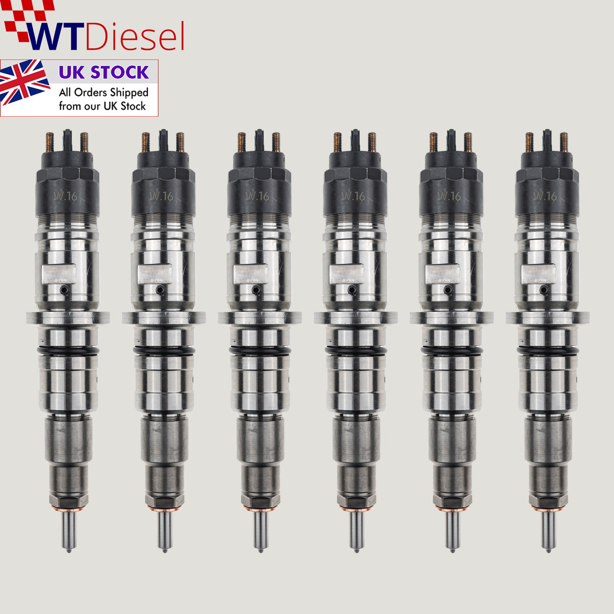 Set of 6 Bosch 0445120054 diesel injectors for Irisbus and Iveco Irisbus 5.9 7.8L 504091504