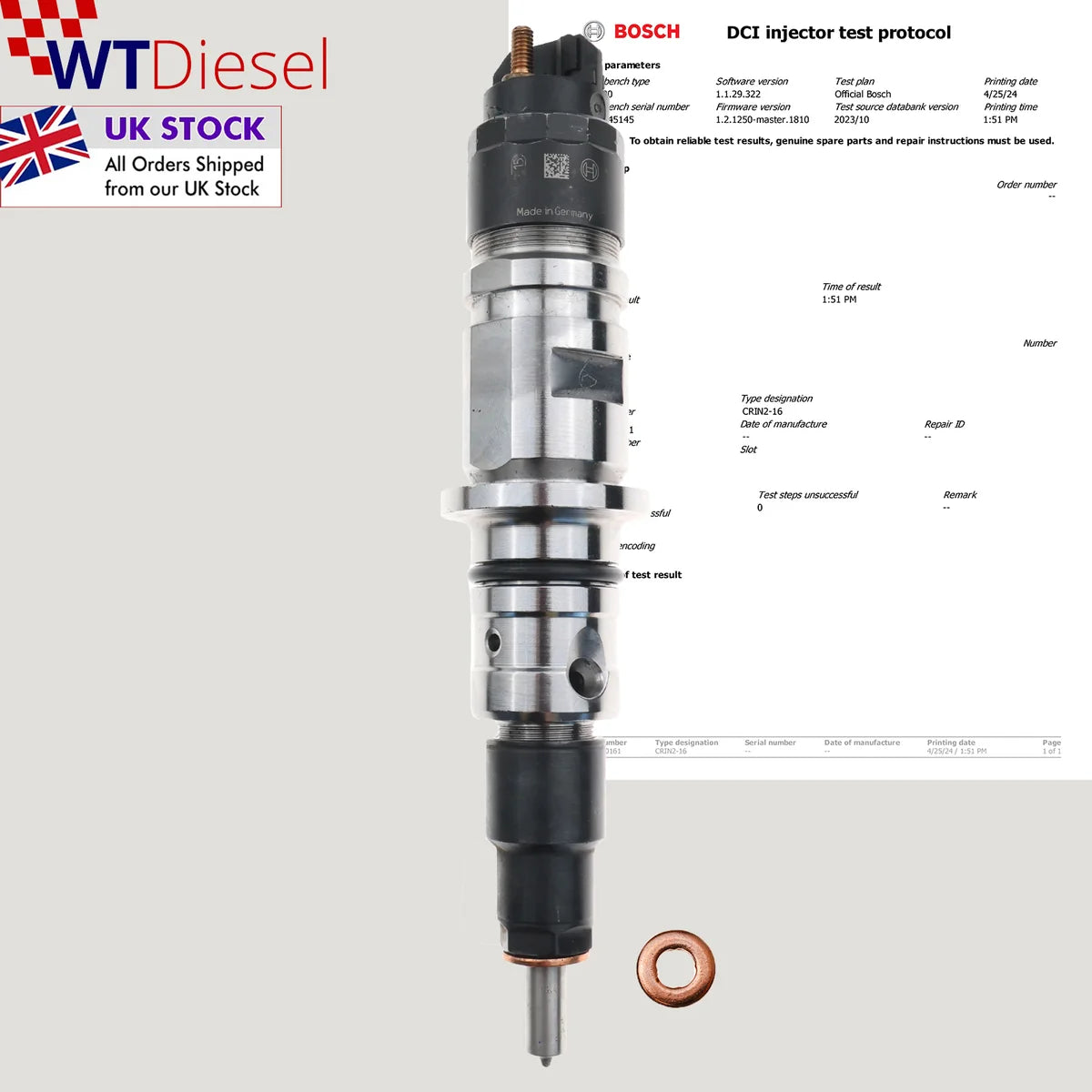 Bosch 0445120161 diesel injectors for Ford Temsa 4.4L BH1X9K526CA