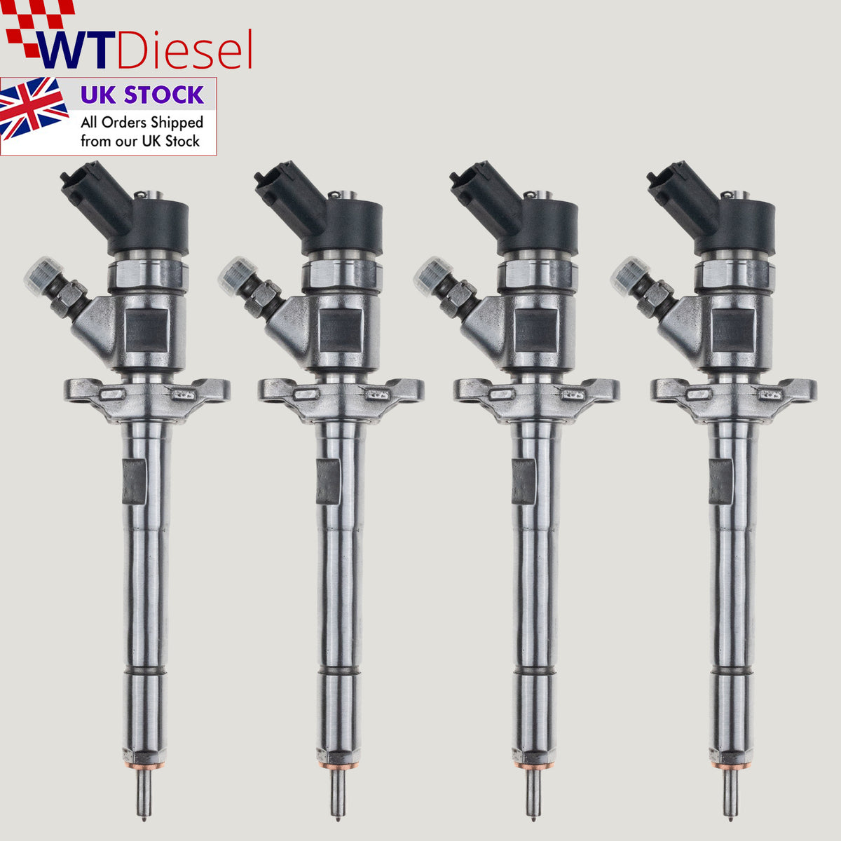 Set of 4 Bosch 0445110188 3M5Q9A593GA common rail diesel injectors for Ford Focus II and Fusion 1.6 TDCi