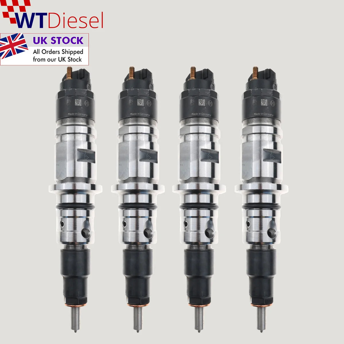Cummins QSB 4.5 set of 4 diesel fuel injectors Bosch 0445124019 5289266