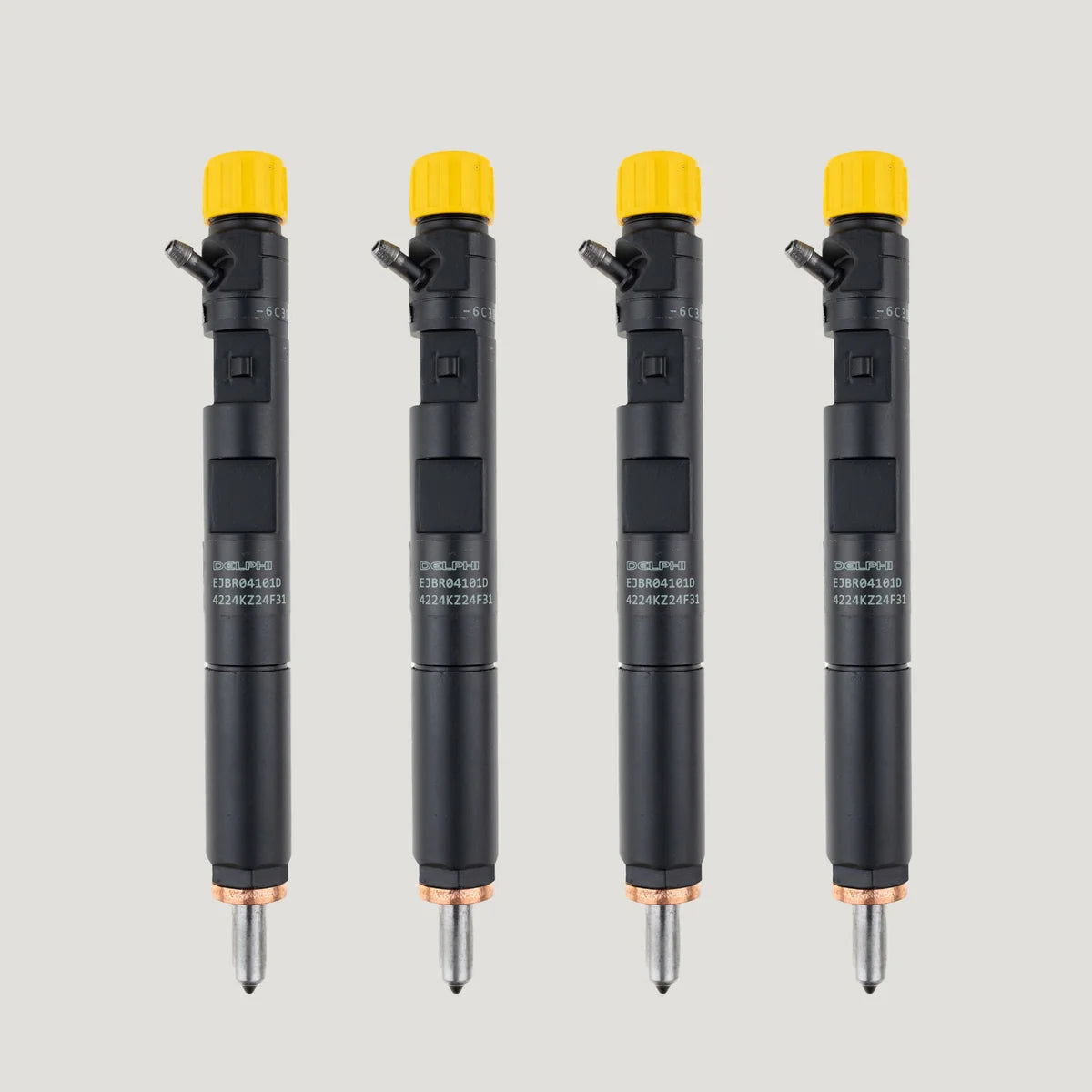 Dacia Logan and Sandero 1.5 DCi set of 4 Delphi diesel injectors, EJBR04101D 01401Z 01701Z 02101Z
