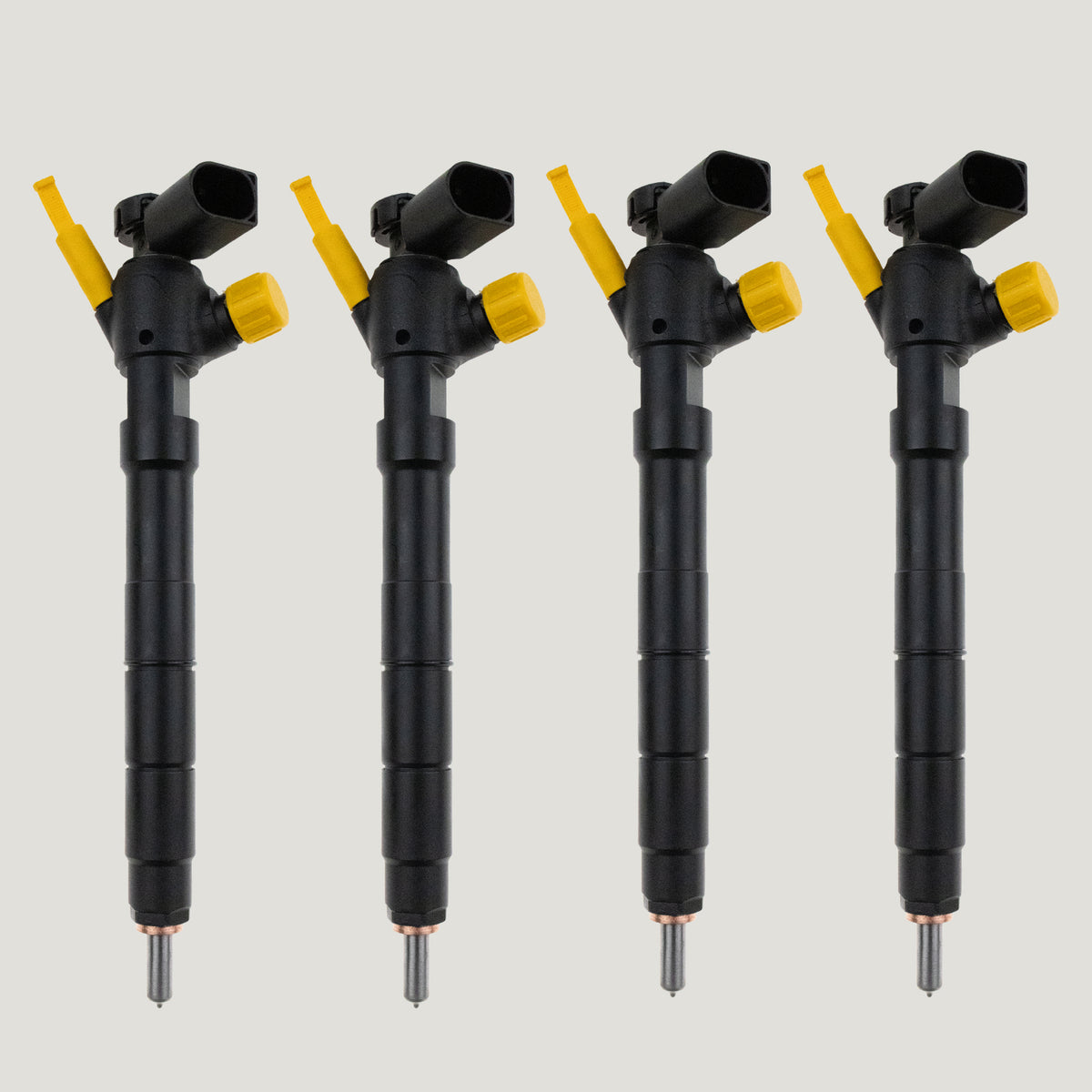 Set of 4 Delphi diesel fuel injectors with part numbers 04L130277BB and 28565337 for MAN TGE, Volkswagen Multivan and Transporter 2.0 TDI diesel engines