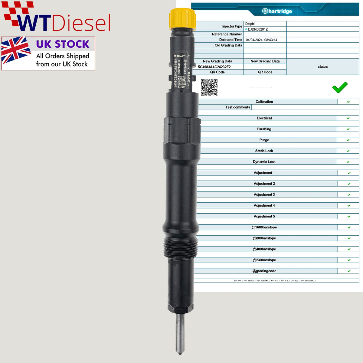 Set of 4 Delphi 2C1Q9K546BA injectors for Ford Transit and Mondeo 2.0 TDCi 1376692