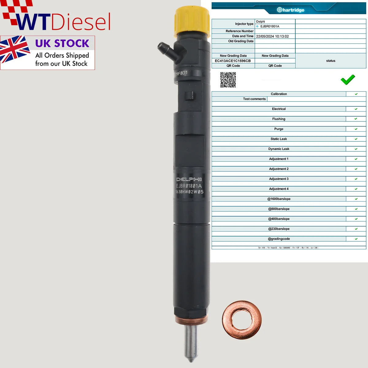 Delphi EJBR04001D EJBR01801A diesel fuel injector for Renault and Nissan 1.5 dCi