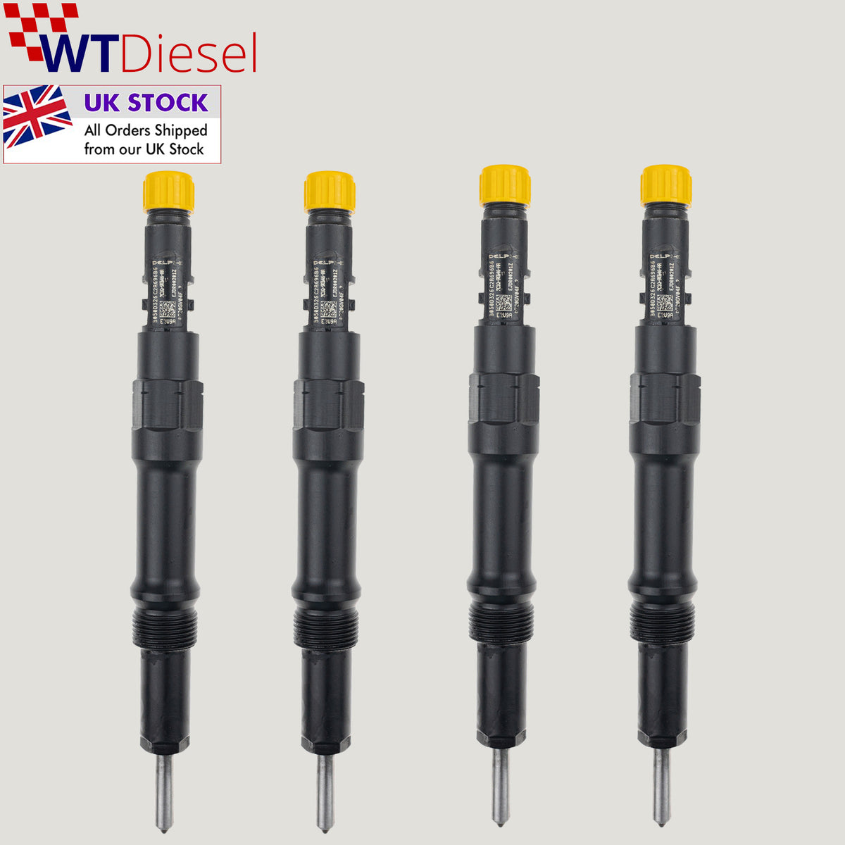 Set of 4 Delphi EJDR00201Z diesel injectors for Ford Mondeo III 2.0 TDCi