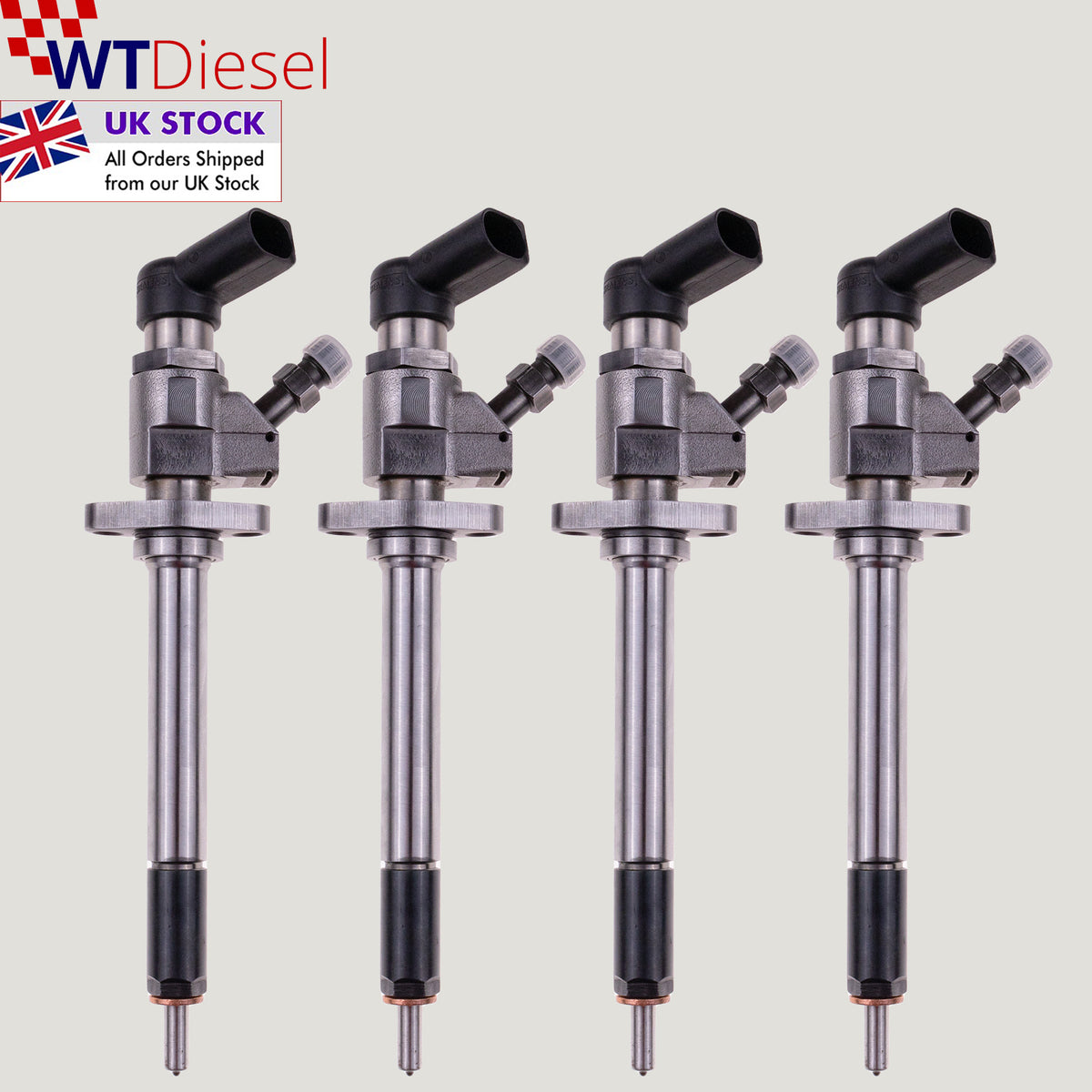 Set of 4 Siemens 9657144580 diesel fuel injectors for Ford Focus, C-Max, Mondeo IV, Kuga I and S-Max 2.0 TDCi models