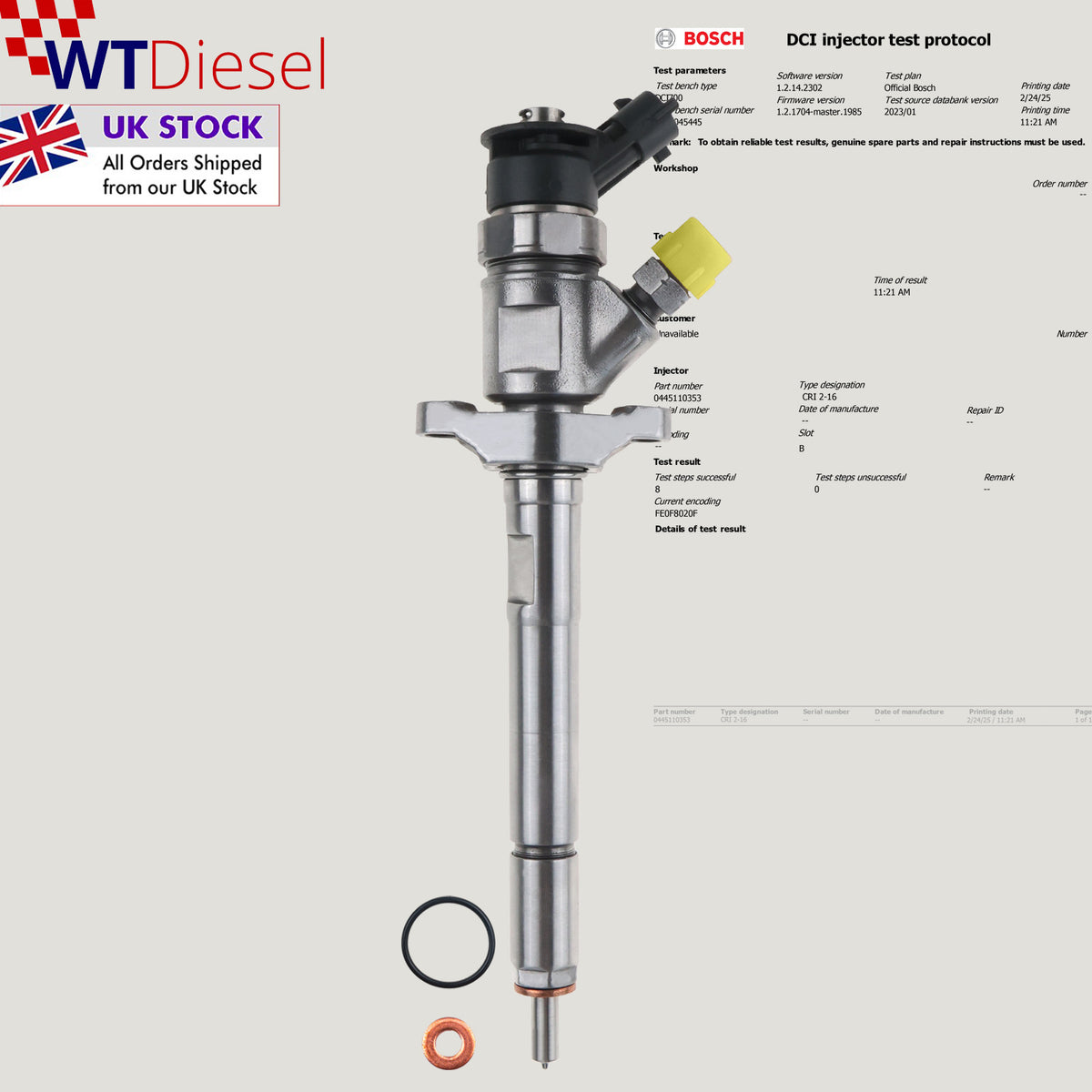 Ford Focus II 1.6 TDCi diesel fuel injector Bosch 0445110353 9M5Q9F593AA