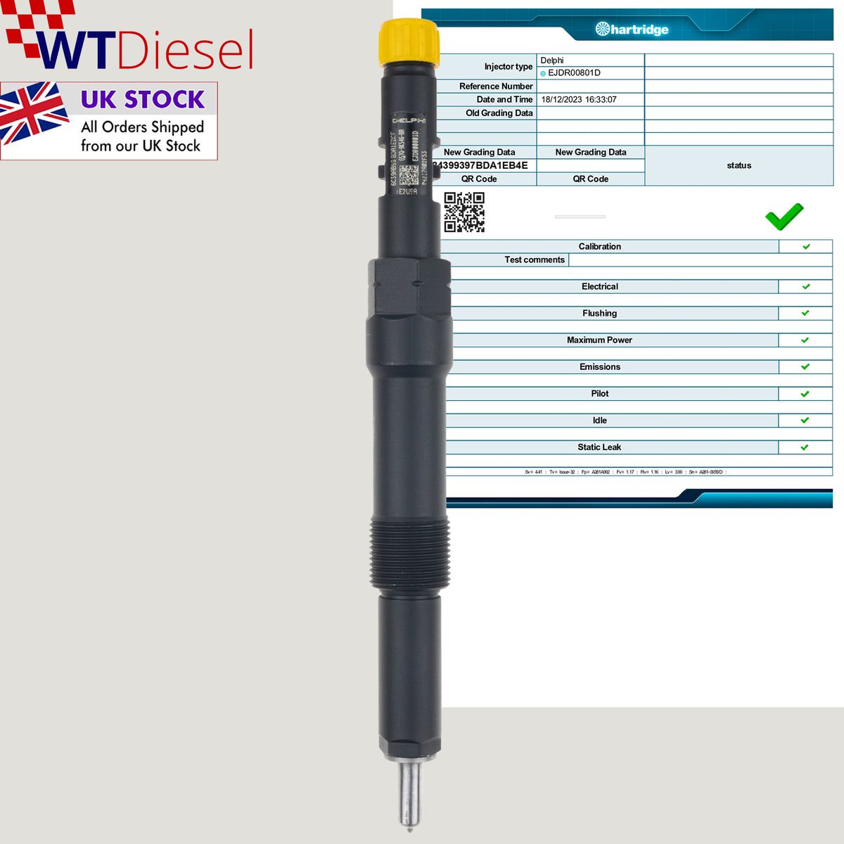 Ford Mondeo 2.0 TDDi diesel fuel injector 6S7Q9K546BA Delphi EJDR00801D