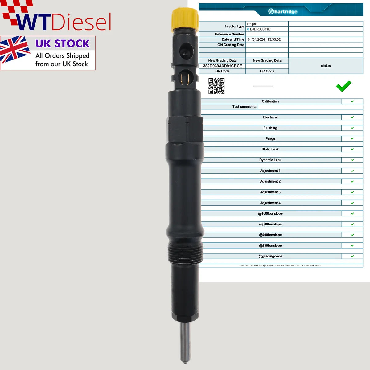 Delphi EJDR00601D 5S7Q9K546AB diesel fuel injector for Ford Mondeo 2.2 TDCi