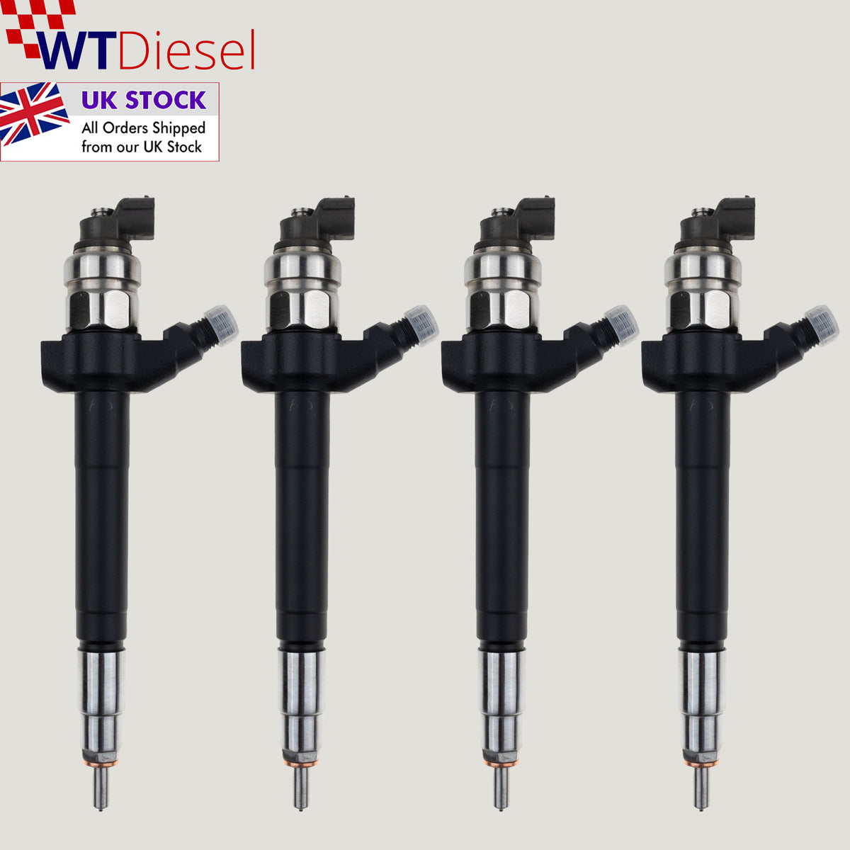 Four Denso diesel fuel injectors with references 0950005800Z and 6C1Q9K546AC for Ford Transit 2.2 TDCi and Fiat Ducato 2.2 diesel vehicles