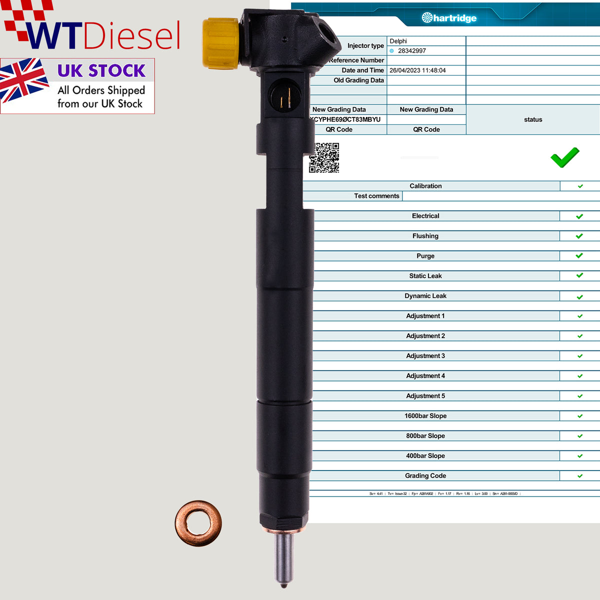 Individual Delphi common rail diesel fuel injector with references A6510700587, 28342997 and EMBR00002D for Mercedes-Benz GLK 2.1 CDI, E Class CDI, CLS CDI and C Class 2.2 CRD applications