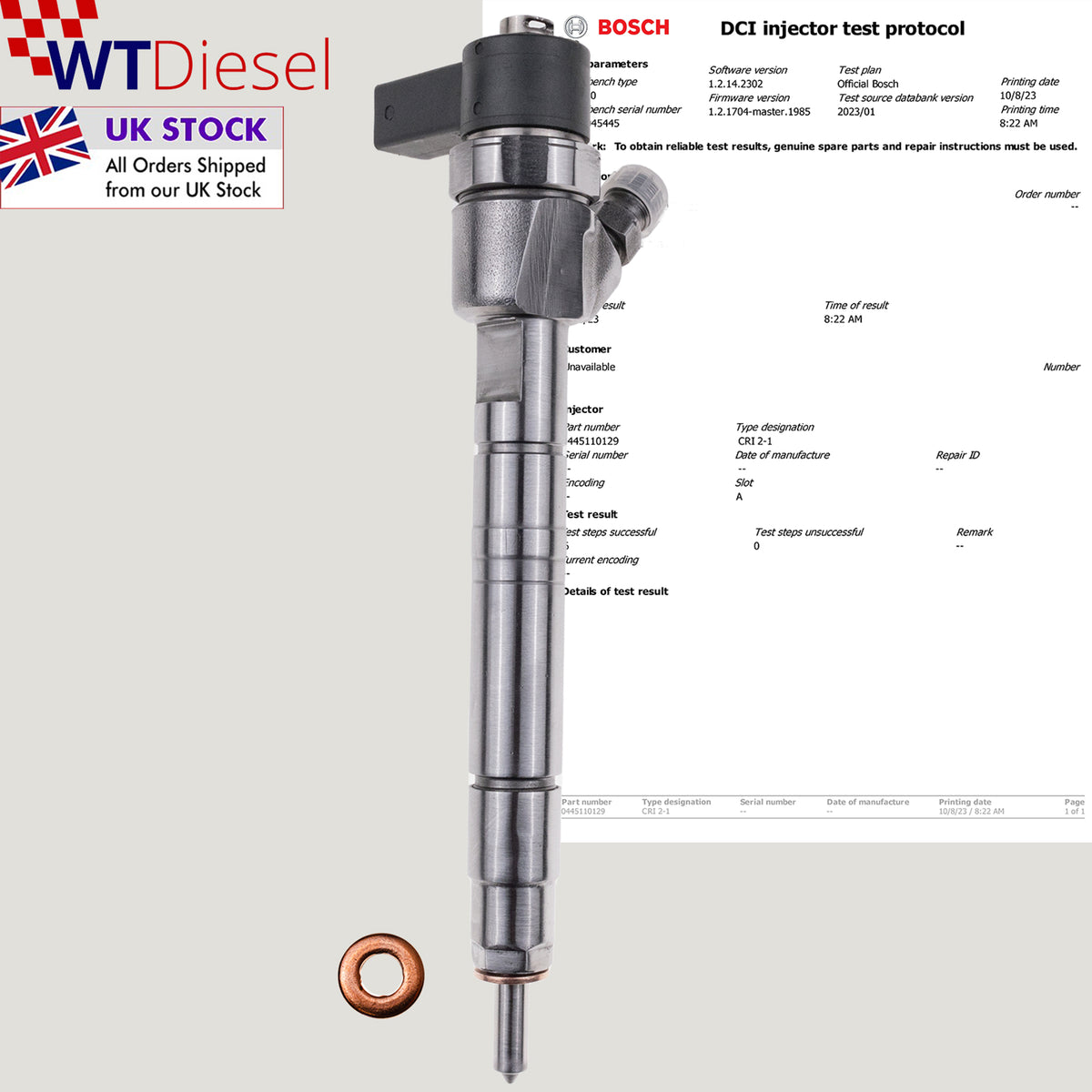 Bosch 0445110129 A6480700087 diesel fuel injector for Mercedes E270 CDI