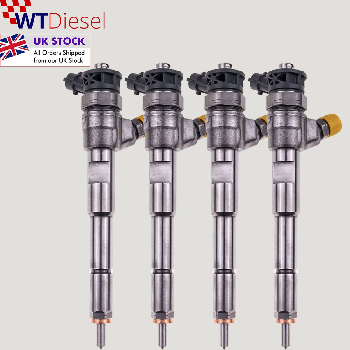 Set of 4 Bosch 0445110485 H8201108033 diesel fuel injectors for Nissan Kubistar, Micra, Note and NV200 1.5 dCi engines