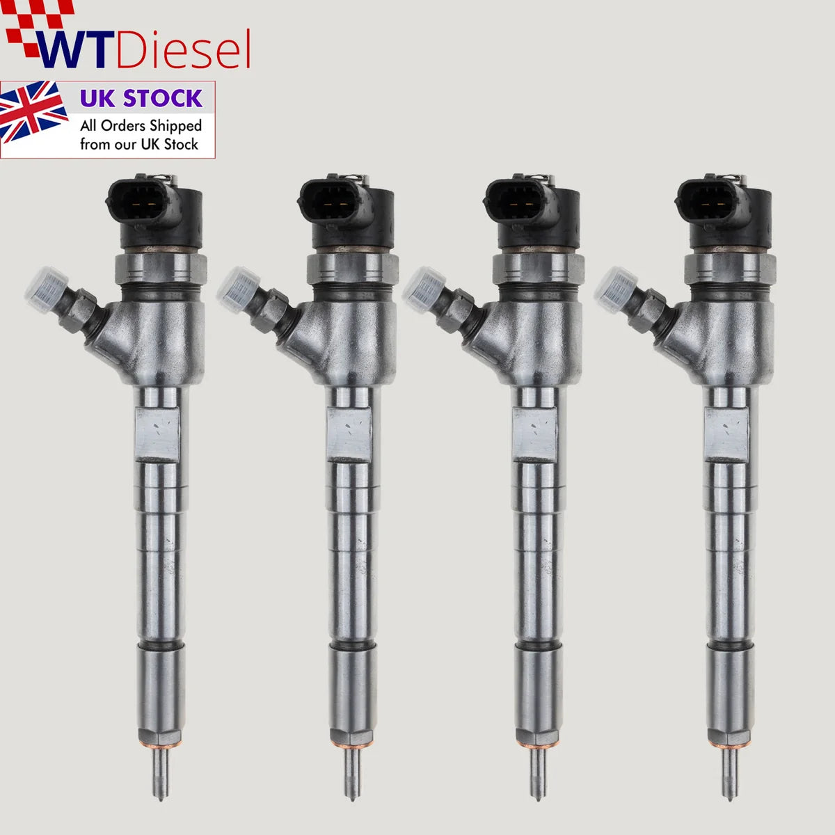 Set of 4 Bosch 0445110326 0986435200 diesel fuel injectors for Opel Astra J and Corsa D 1.3 CDTi