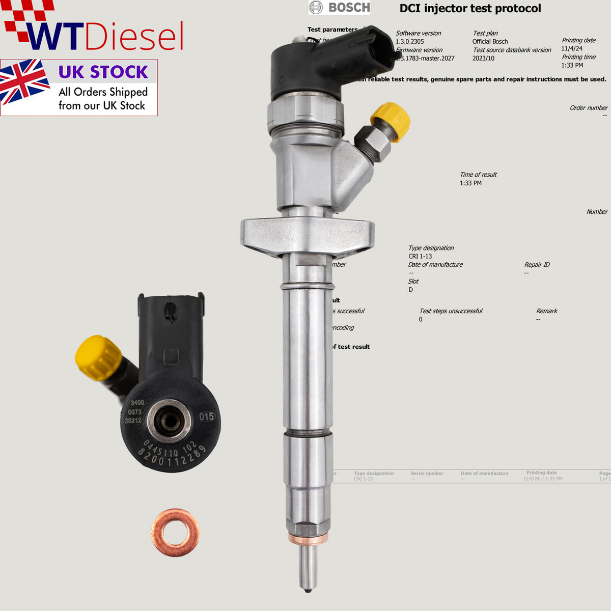 Bosch 0445110102 diesel injector for Opel Movano A 2.2 dCi 3190330