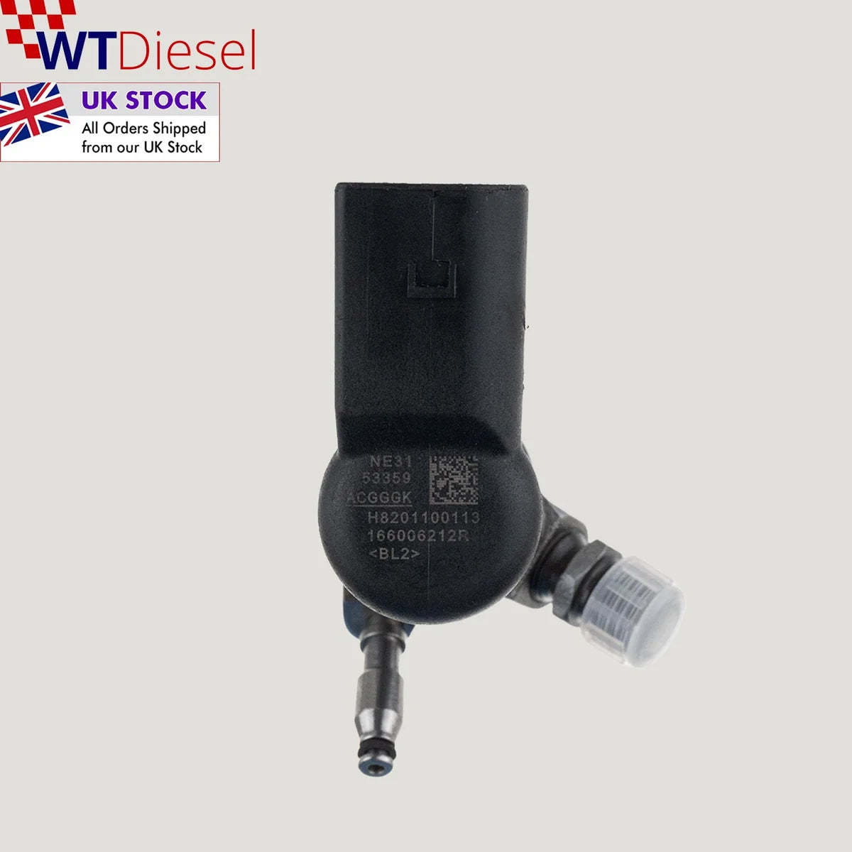Single diesel fuel injector with part numbers 166006212R and H8201100113 for listed Renault, Nissan and Mercedes-Benz 1.5 diesel vehicles