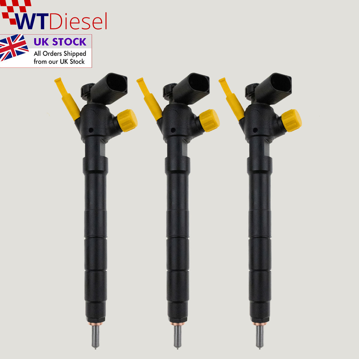 Set of 3 diesel injectors for Seat Ibiza IV 1.4 TDI, part numbers 04B130277N and 04B130277J