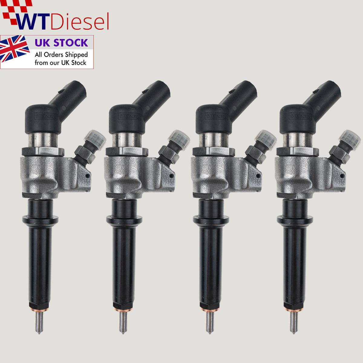 Set of 4 Siemens 9636819380 9652173780 diesel injectors for Citroen C5 2.0 HDi